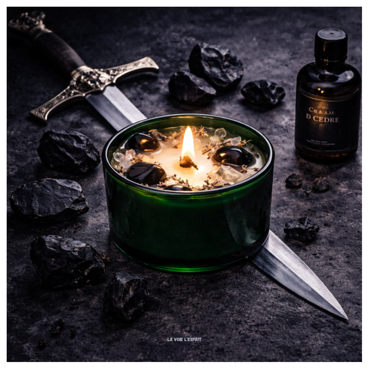 Bougie Fleur Magique en Cristal  – Le Roi des Épées