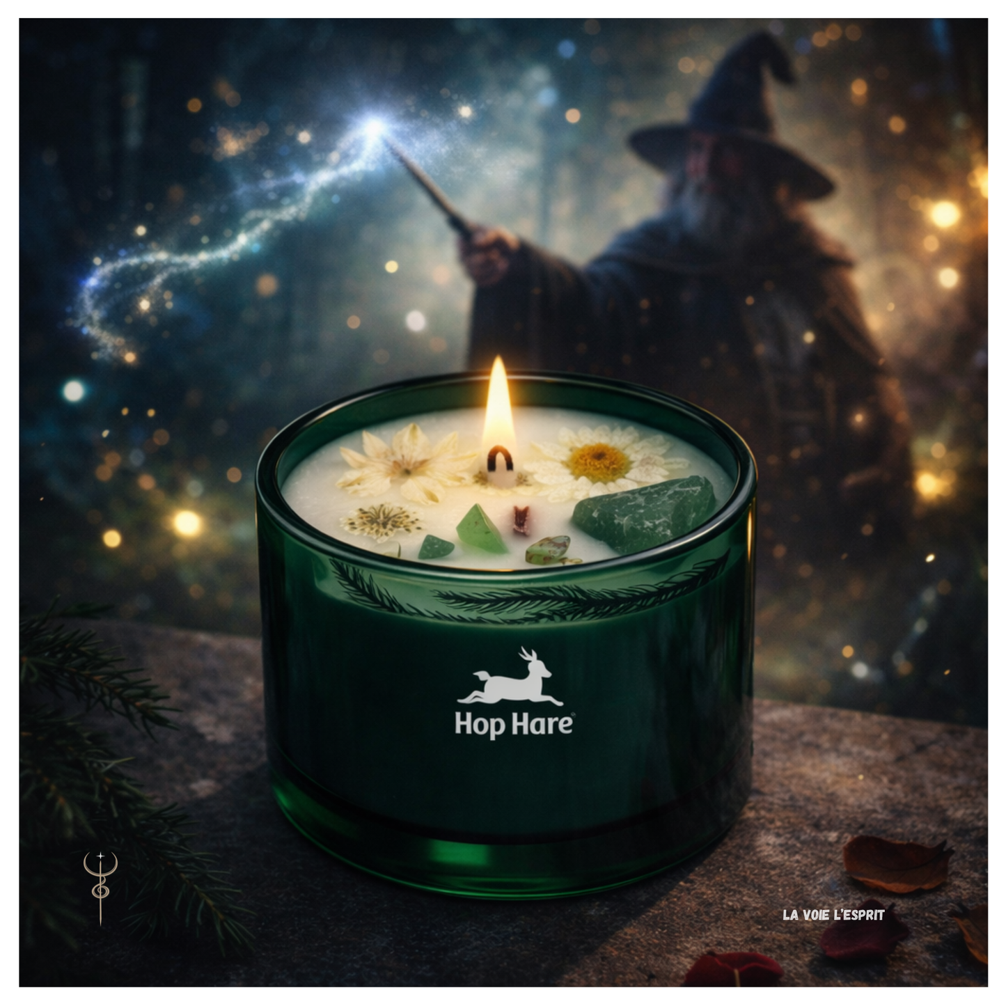 Bougie Fleur Magique en Cristal - Le Magicien