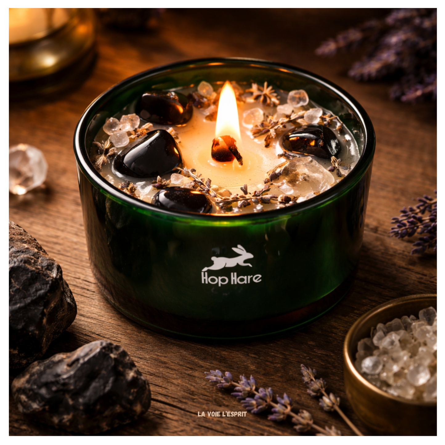 Bougie Fleur Magique en Cristal  – Le Roi des Épées