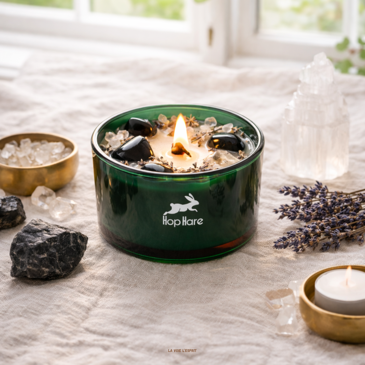 Bougie Fleur Magique en Cristal  – Le Roi des Épées