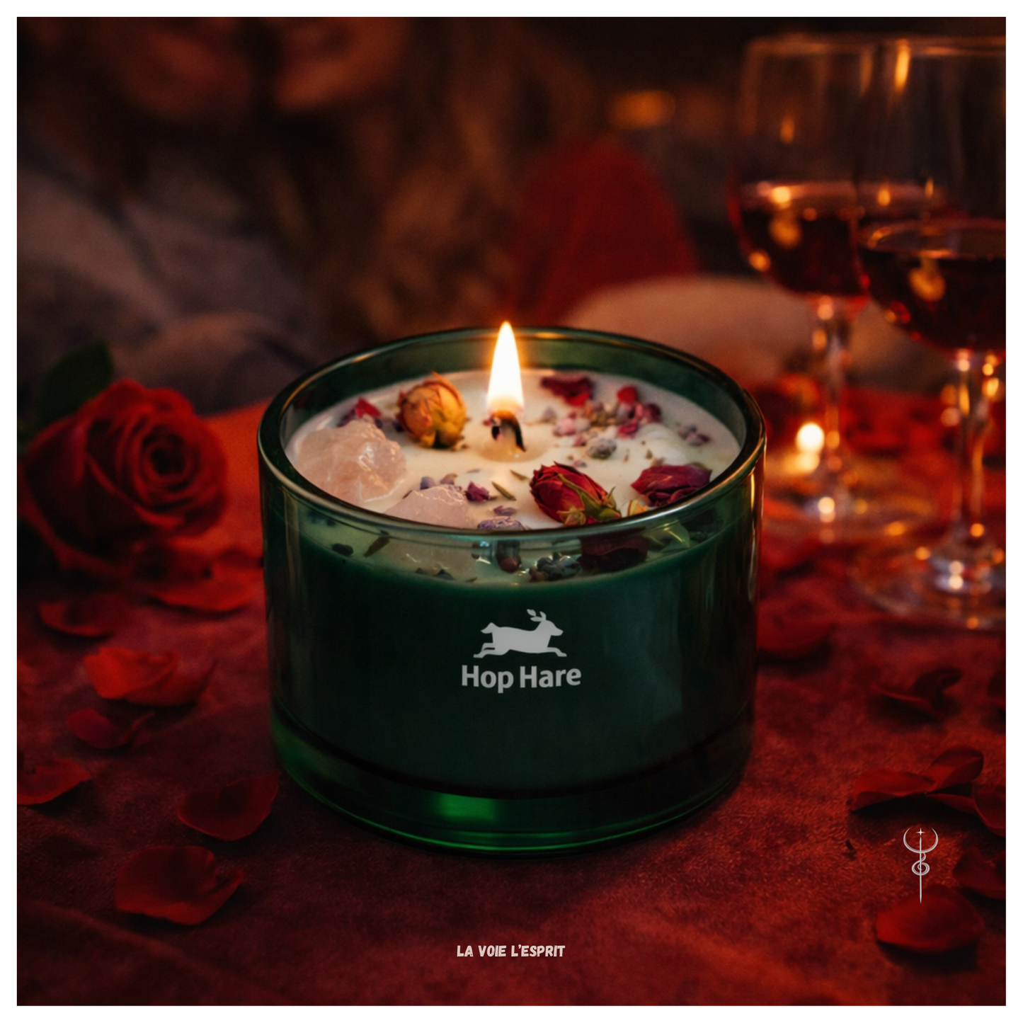 Bougie Fleur Magique en Cristal  - Les Amoureux