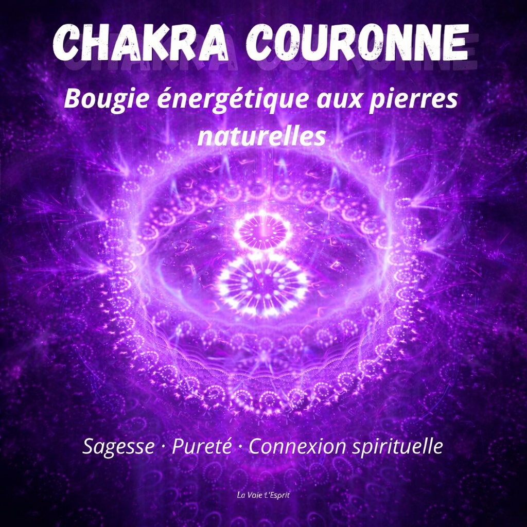 Bougie chakra cristaux – Chakra Couronne (Sahasrara)