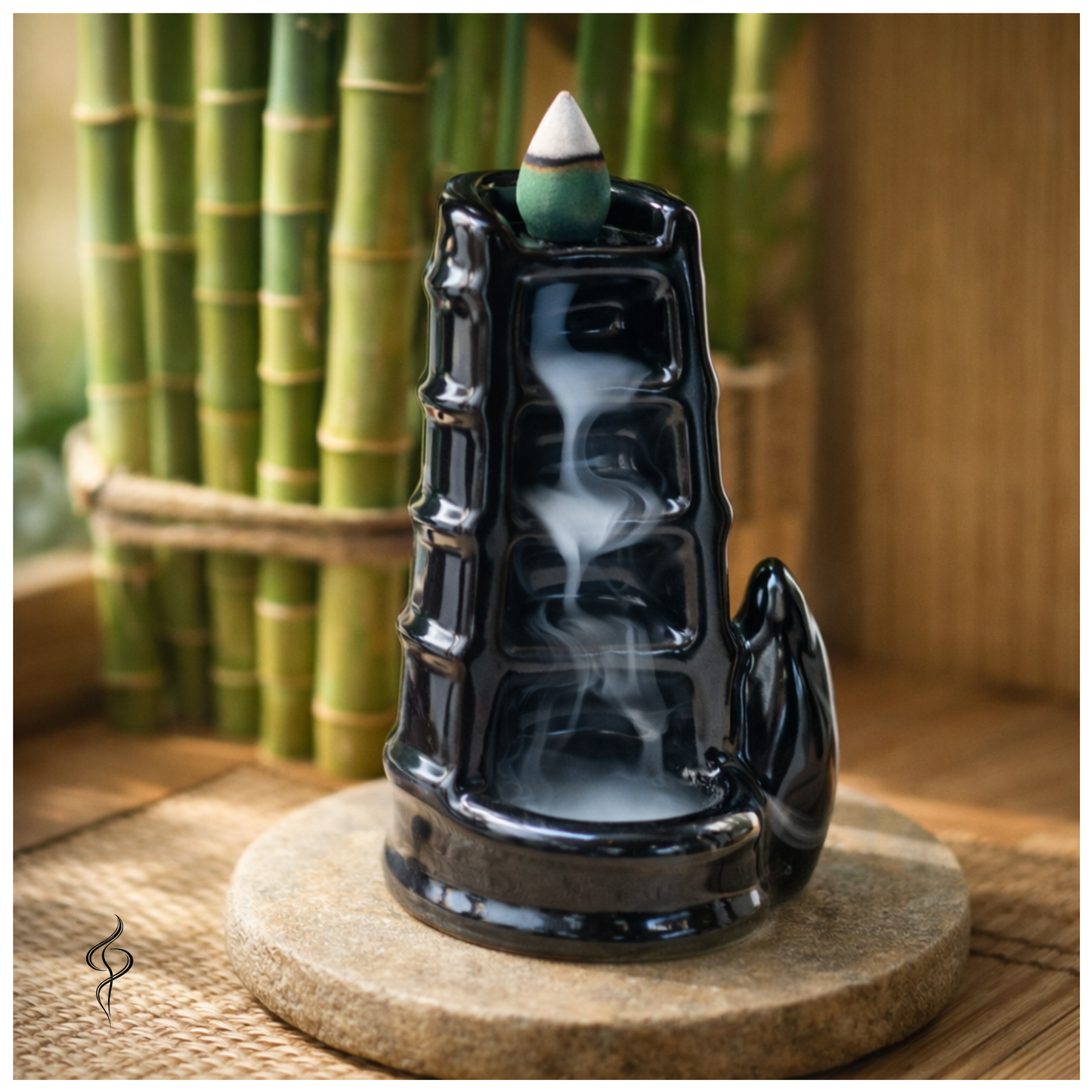 Brûleur d’encens à reflux – Fontaine en bambou fendu