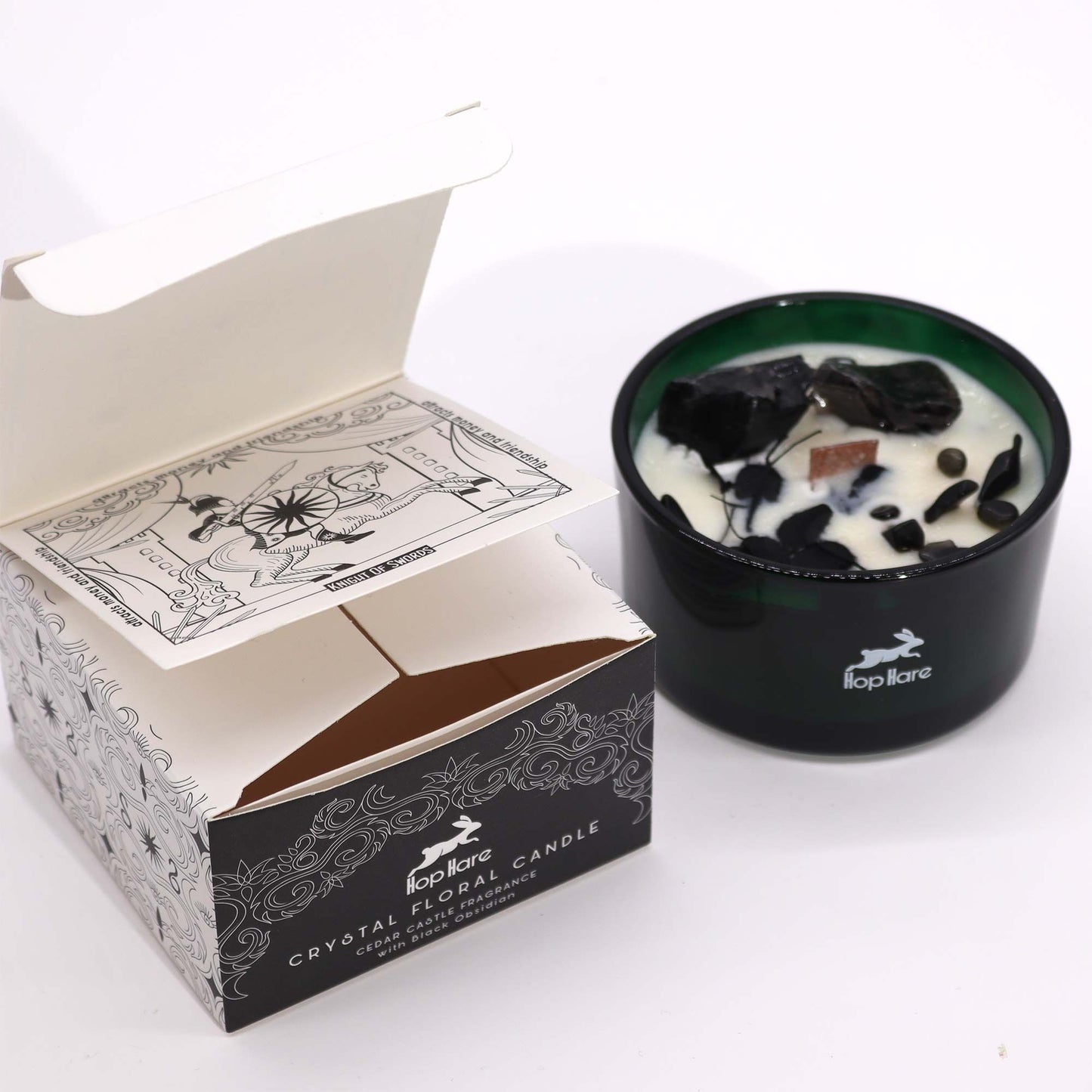 Bougie Fleur Magique en Cristal  – Le Roi des Épées