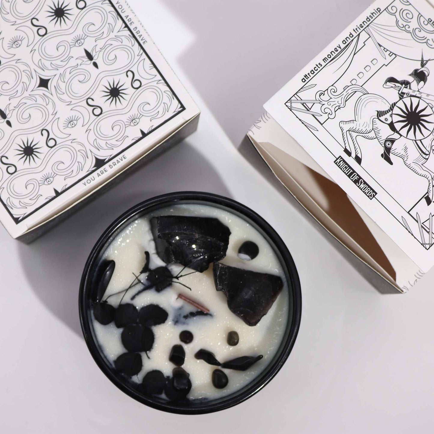 Bougie Fleur Magique en Cristal  – Le Roi des Épées