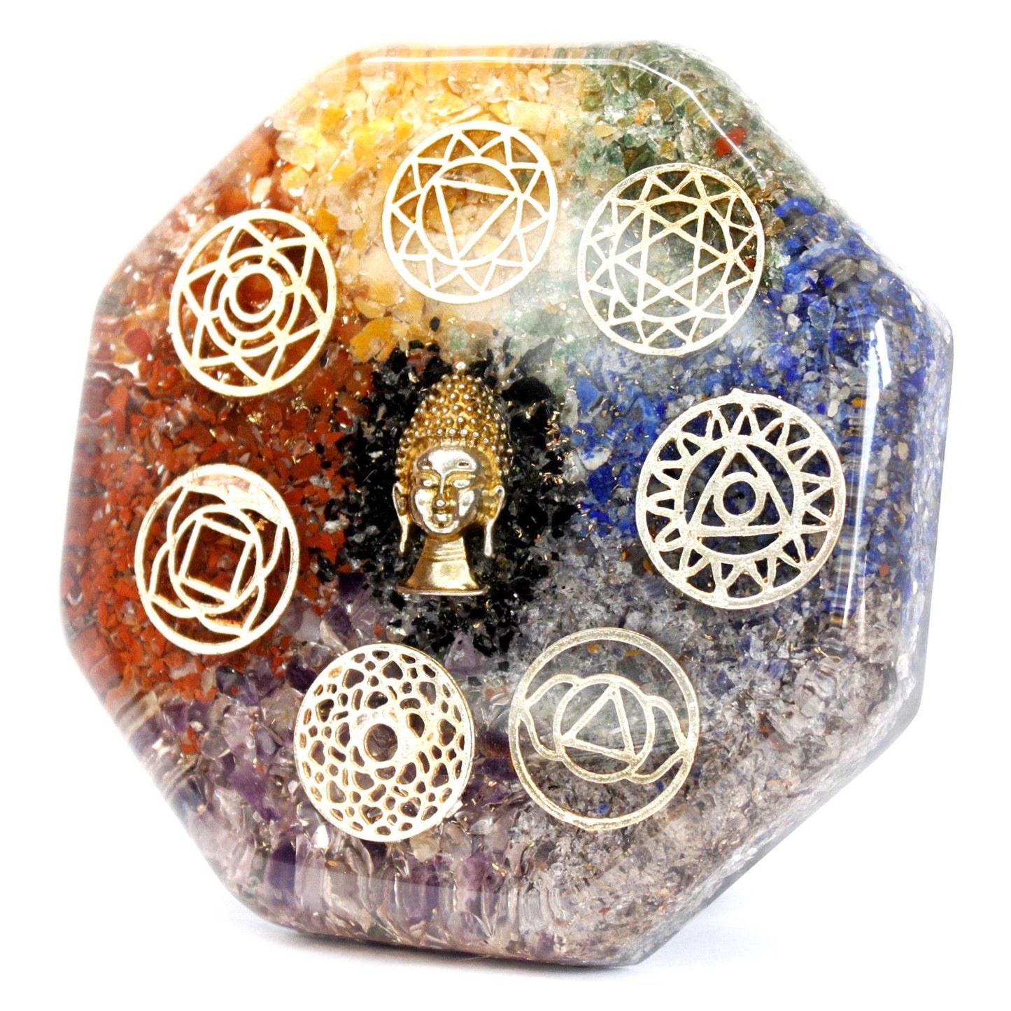 Bloc énergétique en orgonite – Bouddha chakra grand format