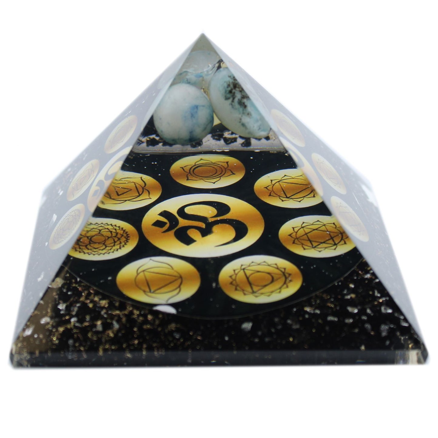 Pyramide d'orgonite - Chakra Om de minuit