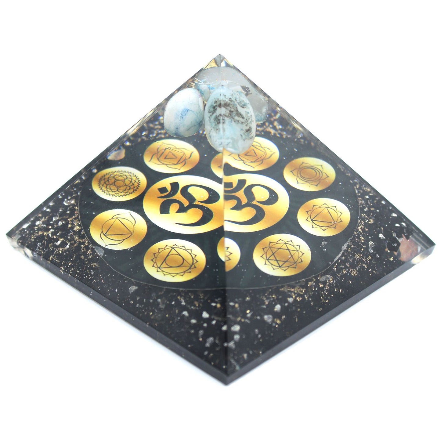 Pyramide d'orgonite - Chakra Om de minuit