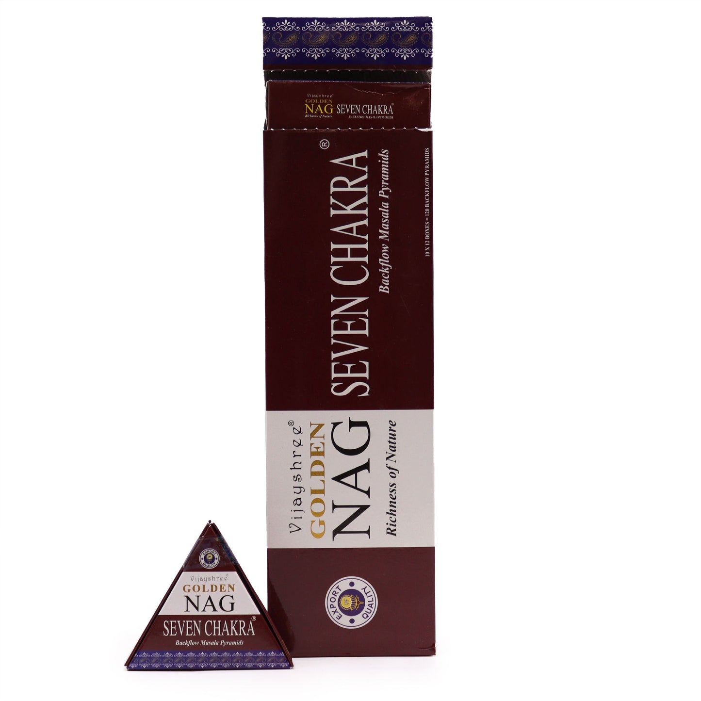 Cônes d’encens à reflux Golden Nag – Sept Chakras