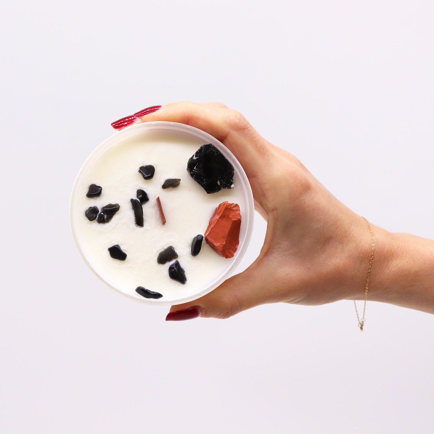 Bougie chakra cristaux – Chakra Racine (Muladhara)