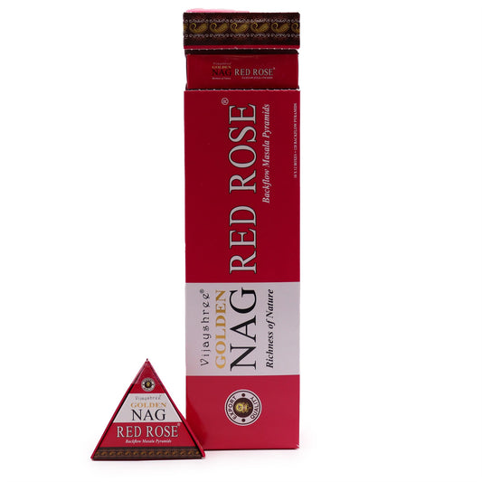 Cones d'encens à reflux Golden Nag – Rose rouge