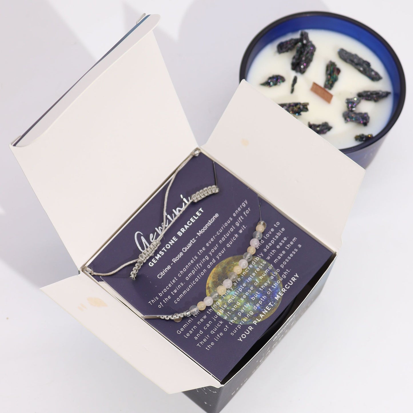 Bougie zodiaque ♊️ Gémeaux avec Bracelet