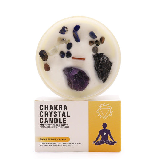 Bougie chakra cristaux – Chakra du Plexus Solaire (Manipura)